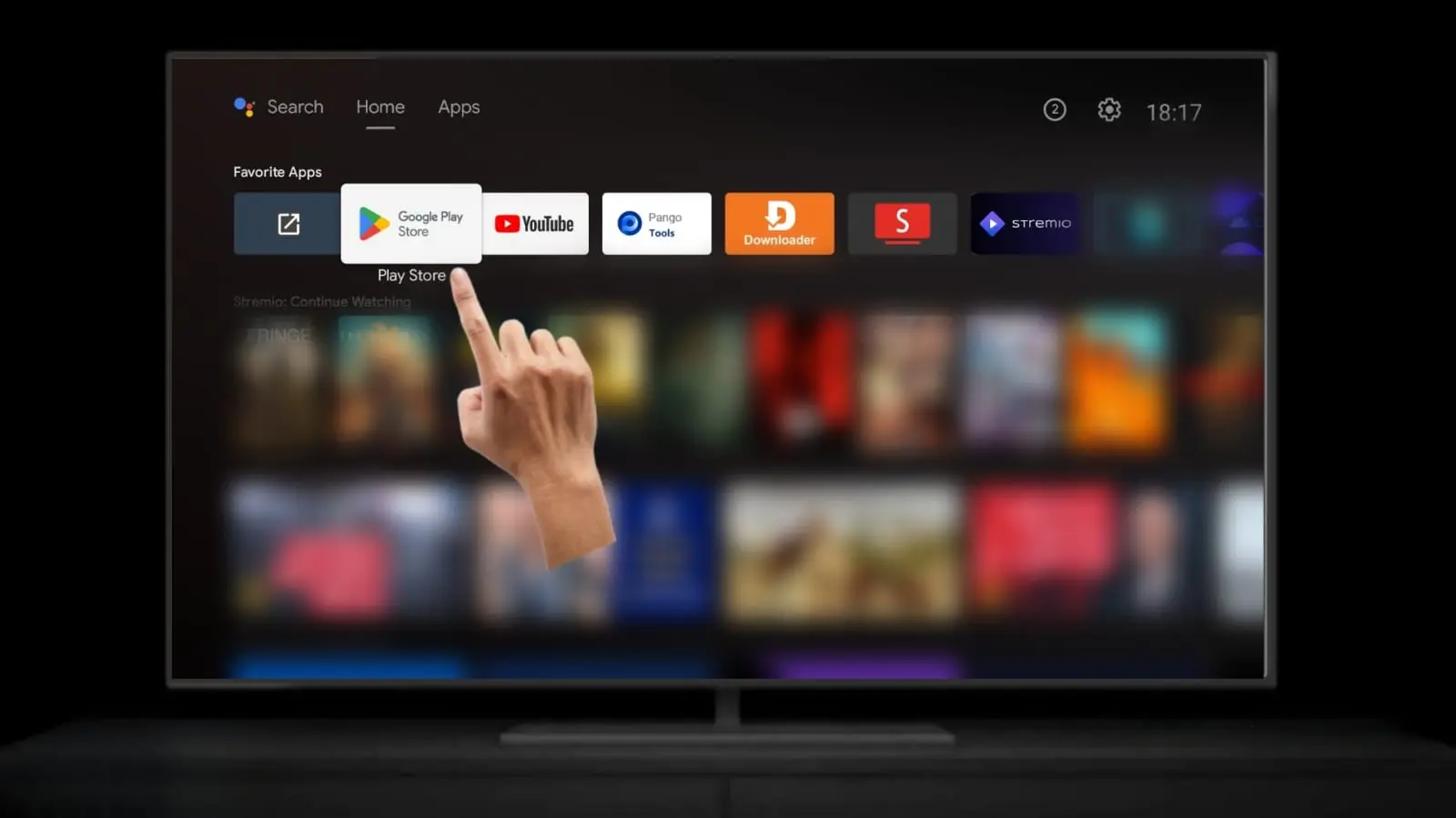 فتح متجر التطبيقات على Android TV